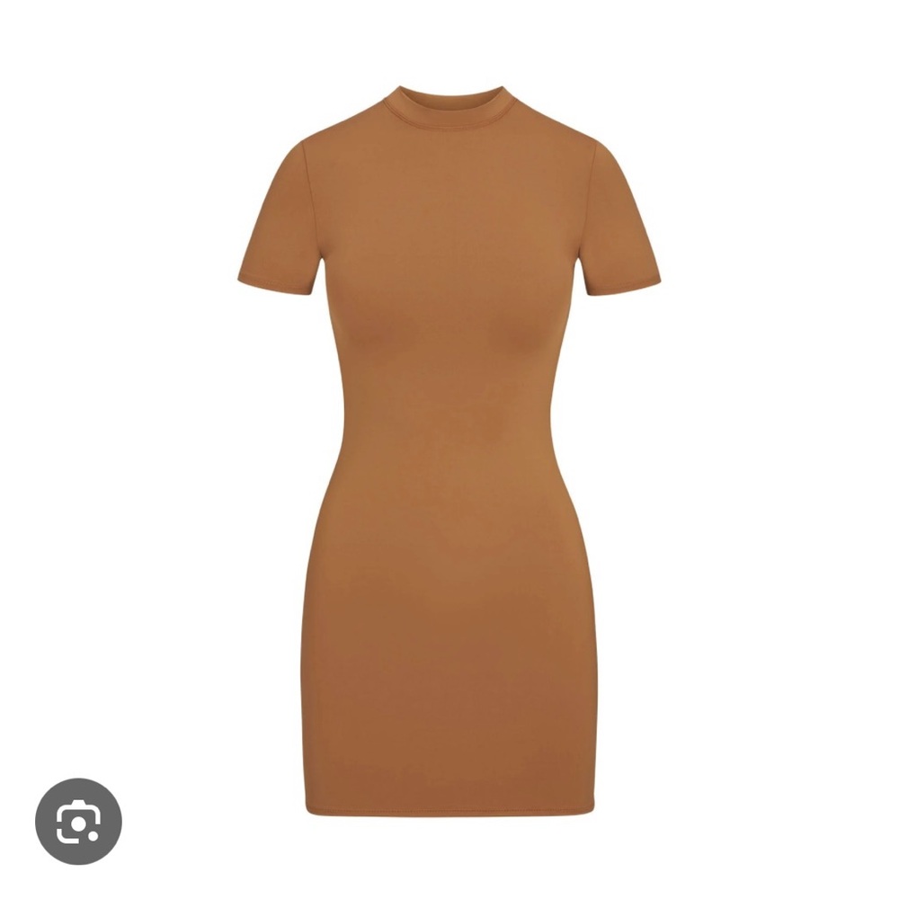 SKIMS Recycled Swim T-Shirt Dress in Almond